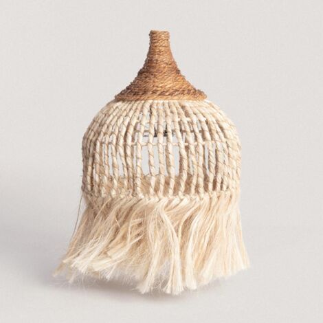 Lampenschirm für Hängeleuchte Rattan und Ramie Kempo Nabir ILUZZIA Natürlich