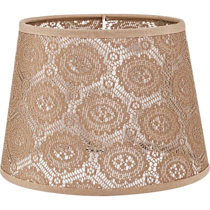 Licht-erlebnisse - Lampenschirm für Tischlampe E14 Häkel Spitze ø 19,5 cm konisch Stoff Schirm