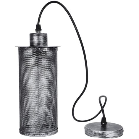 Lampenschirm, robuster Retro-Pendellampenschirm, einzigartiger, stabiler Eisenschirm für Hausbar, Café (Silber wischen)