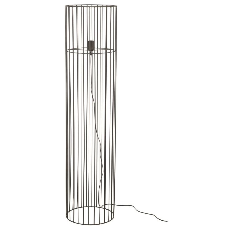 Lampe cylindrique sur pied en métal noir 14x14x59 cm