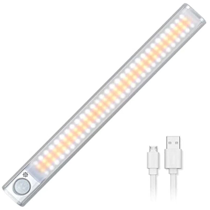 Lampes à intensité variable pour dessous de placard, 120 led, détecteur de mouvement, portable, sans fil, batterie rechargeable usb, idéal pour la