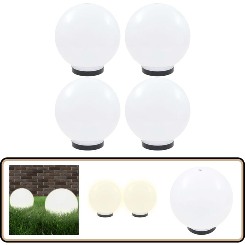 Vidaxl - Lampes à led sous forme de boule 4 pcs Sphérique 25 cm pmma - Lampe De Jardin - Éclairage Extérieur - Luminaire Extérieur - Lampadaire