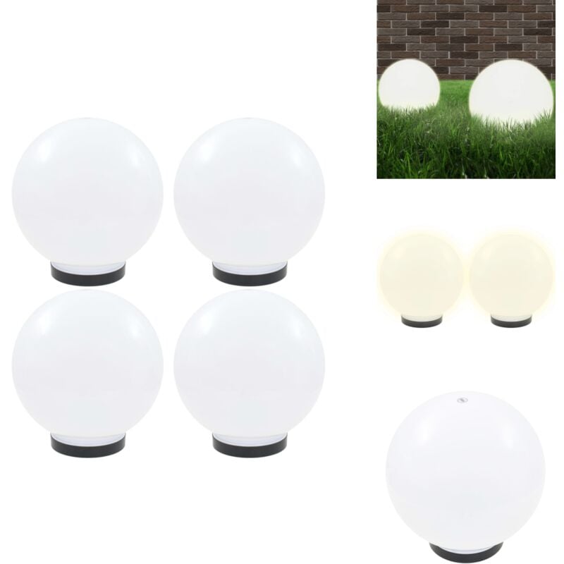 Vidaxl - Lampes à led sous forme de boule 4 pcs Sphérique 25 cm pmma - Lampe De Jardin - Éclairage Extérieur - Luminaire Extérieur - Lampadaire