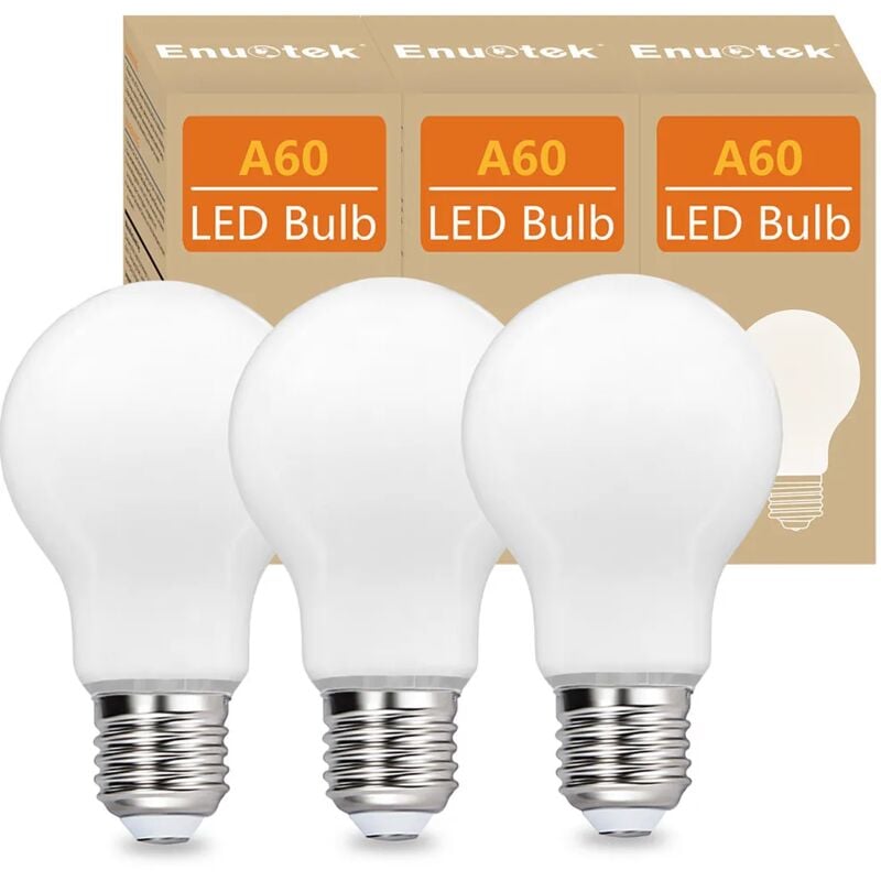 Enuotek - Lampes Ampoules Boule a Globe led E27 A60 8W avec Culot a Vis Eclairage Omnidirectionnel Blanc Froid 5000K Remplace Ampoule Incandescente