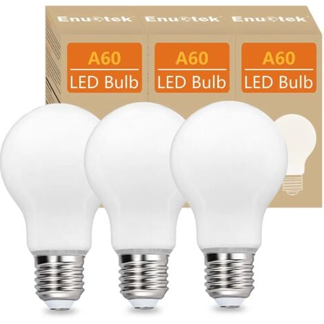 Lampes Ampoules Boule a Globe LED E27 A60 8W avec Culot a Vis Eclairage Omnidirectionnel Blanc Froid 5000K Remplace Ampoule Incandescente 80W Lot de 3