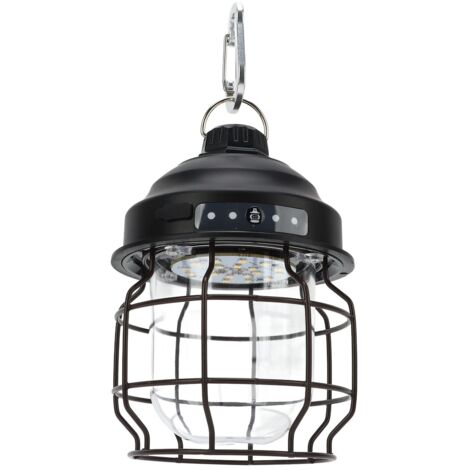 Lampes de camping rechargeables extérieures portatives de style rétro de lanterne de camping de LED pour le cuivre extérieur de secours de camping à la maison Le noir