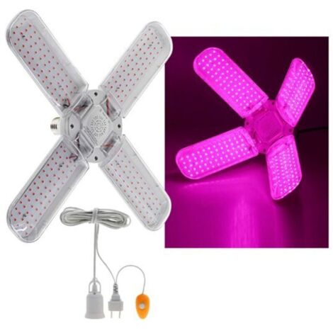 Lampes de croissance pour plantes à LED pliables à spectre complet, éclairage de serre, suspensions et lampes à pince, 48 W, 4 têtes de lampe, 240 LED