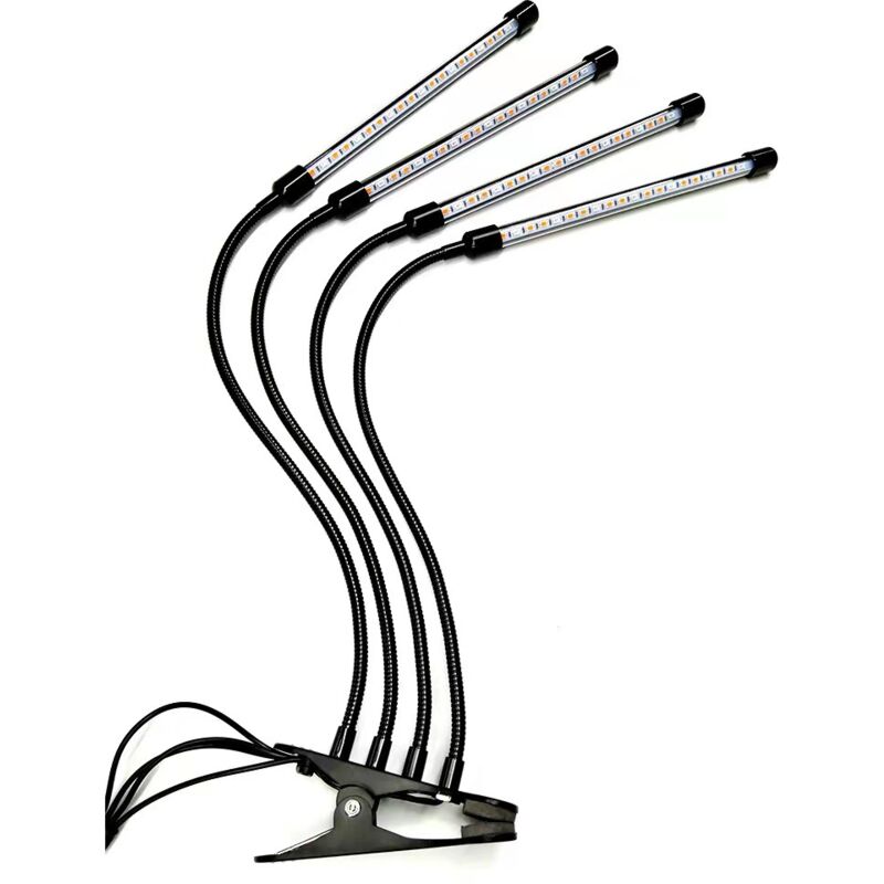 Lampes de culture LED pour plantes d'intérieur – JUEYINGBAILI Lampe à col de cygne avec spectre complet rouge et bleu, marche/arrêt automatique,