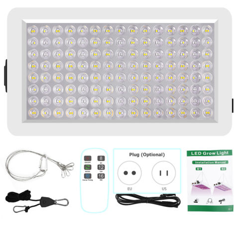 Lampes de culture LED pour plantes d'intérieur, spectre complet, floraison végétale, 3 modes, minuterie 8H/12H/16H, lumière de plante, démarrage de semis, légumes, poivre, lampes de culture suspendues