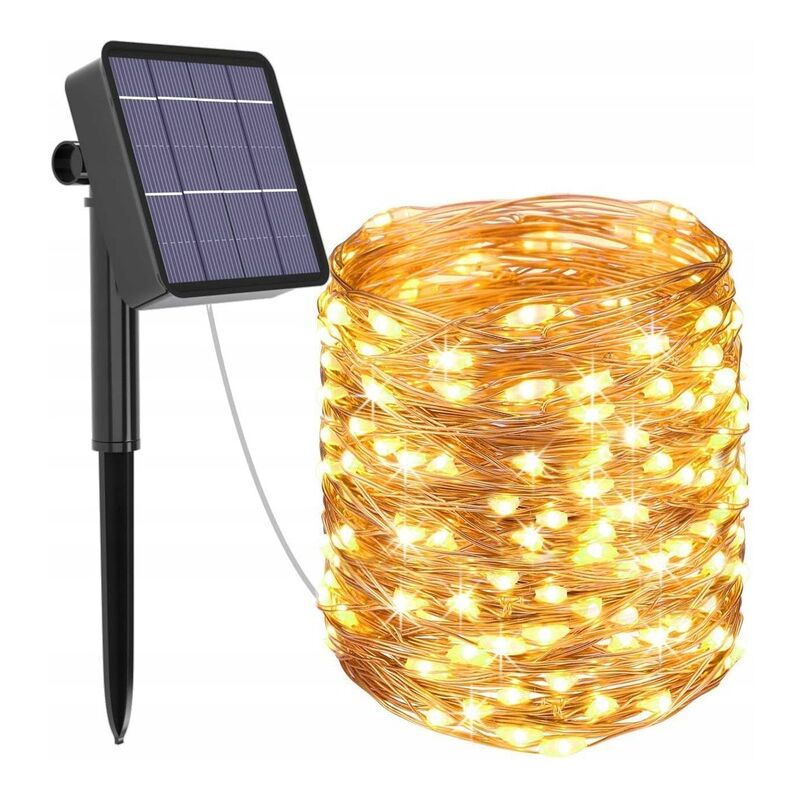 Lampes De Jardin En Fil Guirlande Solaire 200 Led