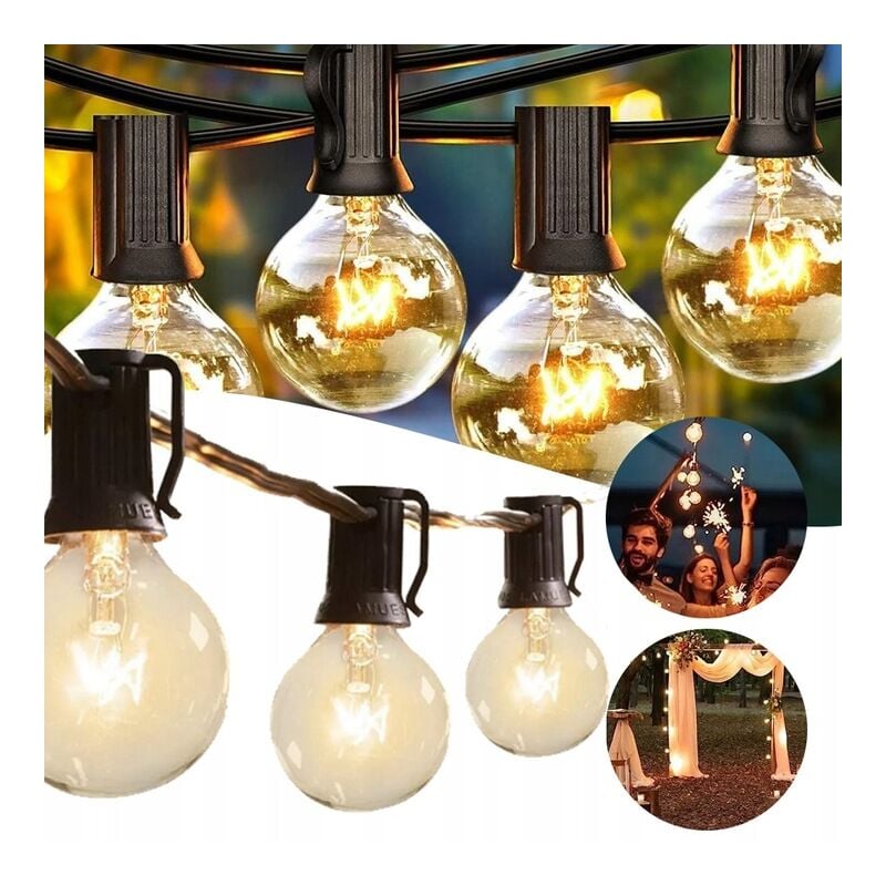 Lampes De Jardin Suspendues Guirlande De Jardin Longue 30m 30 Ampoules Décoratives