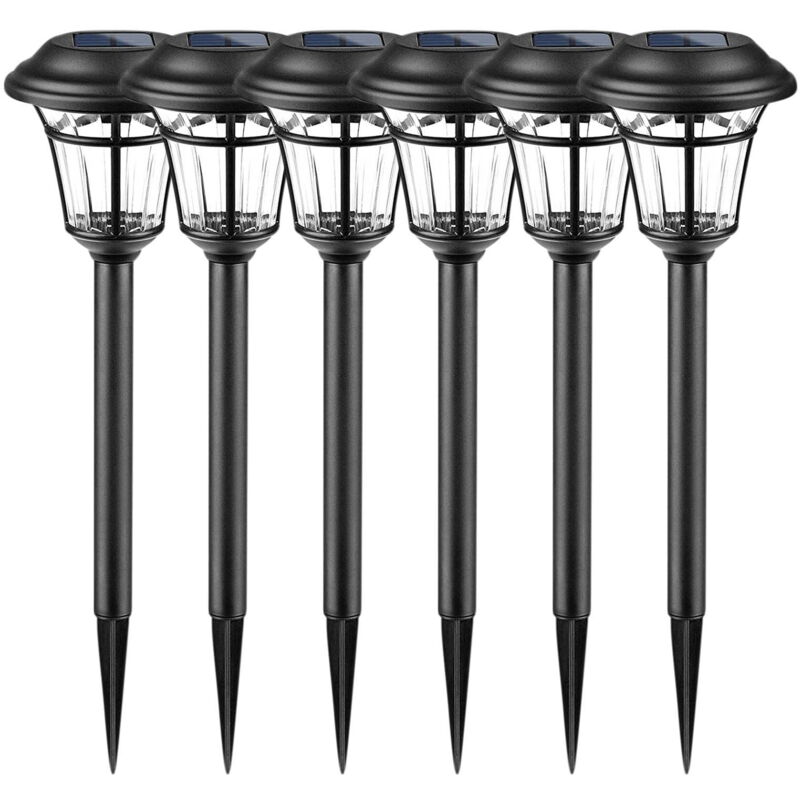 Feiyue - Lampes de patio, 6 lampes solaires led pour jardin extérieur, lampes solaires de jardin pour décoration de cour/allée/terrasse, cadeaux pour