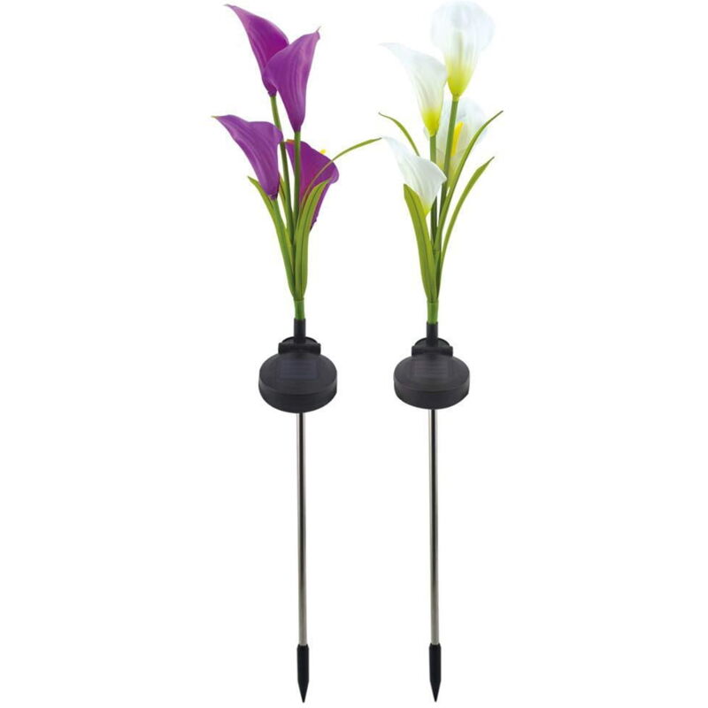 Feiyue - Lampes de patio à led extérieures pour la maison Lampe solaire étanche à fleurs colorées Lanterne de rue de paysage