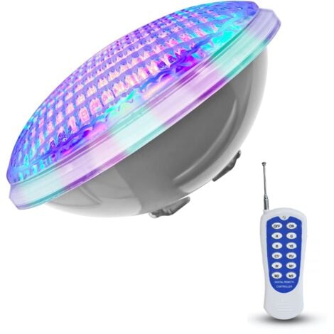 Lampes de piscine PAR56 54 W 12 V LED éclairage de piscine à suspendre sous l'eau de rechange 300 W phare halogène (54 W RVB) [Classe énergétique F]