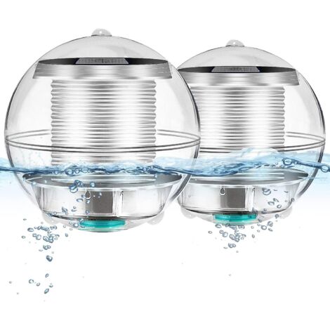 Lampes de Piscine, Solaire Flotteur de Piscine Lumière 7 Couleurs Changement Éclairage pour Plan d'eau led pour le Jardin  (2 PIÈCES)