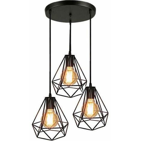Lampes De Plafond Abat Jour Suspension Lustre Cage 3 Luminaire Pour Salon Cuisine Restaurant Bar Cafe