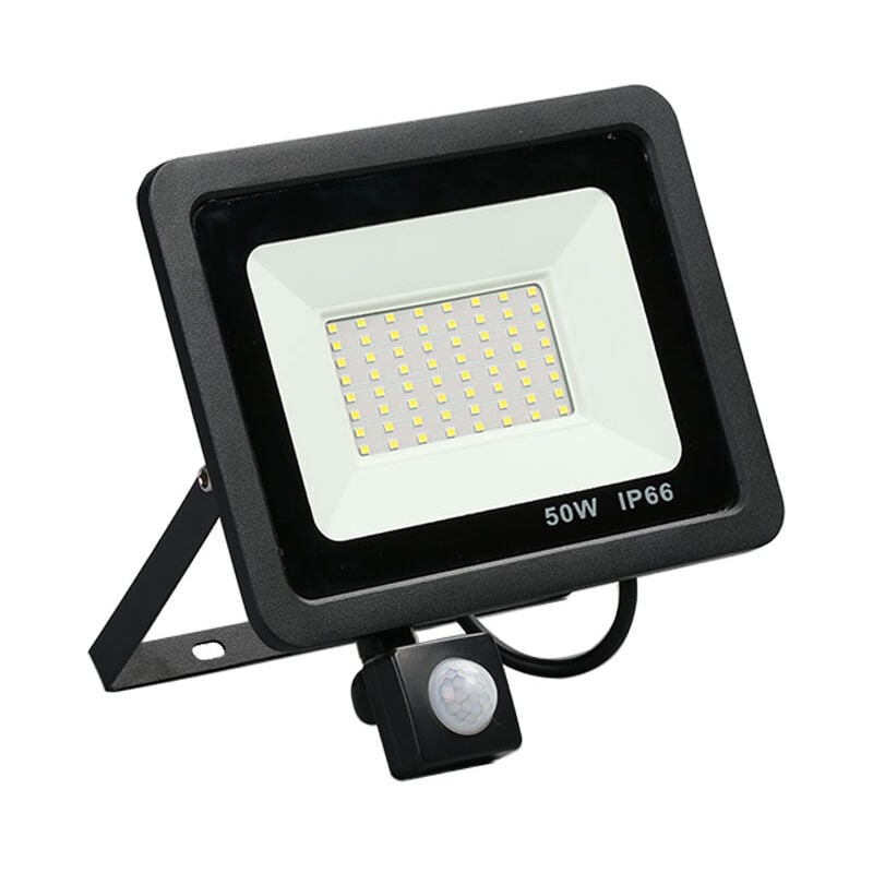 Image of Lampes de sécurité d'extérieur 50 w avec détecteur de mouvement, 4500 lumens, 6500 k, lampe de sécurité pir, projecteur led, IP66, lampe de jour