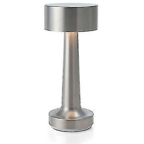 Lampes de table rechargeables argentées à capteur tactile