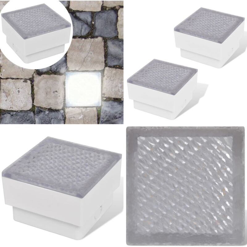 Lampes enterrées à led 2 pcs 100x100x68 mm - Lampes Solaires Exterieures - Éclairage Jardin Led - Lumieres Enterrees - Éclairage Extérieur Design