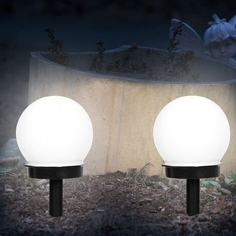 3x lampe boule lumineuse enfichable lampe de jardin lampe solaire  d'extérieur, lampe solaire enfichable, interrupteur