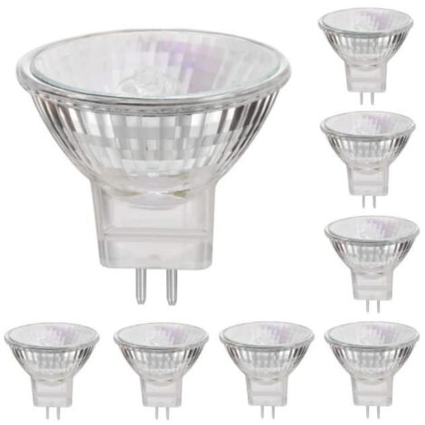 Lampes halogènes GU4 12V 35W - Blanc chaud - Dimmable - Pack de 8