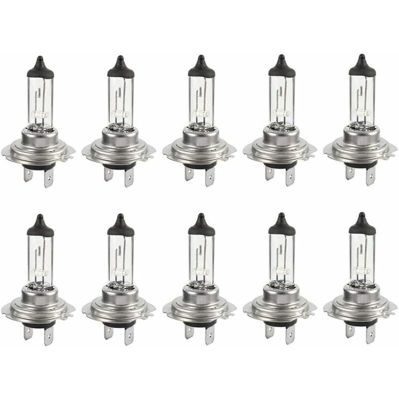 Lampes halogènes – Lot de 10 ampoules halogènes LED 12 V H7 55 W, ampoules blanches chaudes durables pour feux de route/croisement de voiture