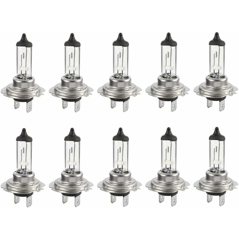 Deckon - Lampes halogènes – Lot de 10 ampoules halogènes led 12 v H7 55 w, ampoules blanches chaudes durables pour feux de route/croisement de voiture