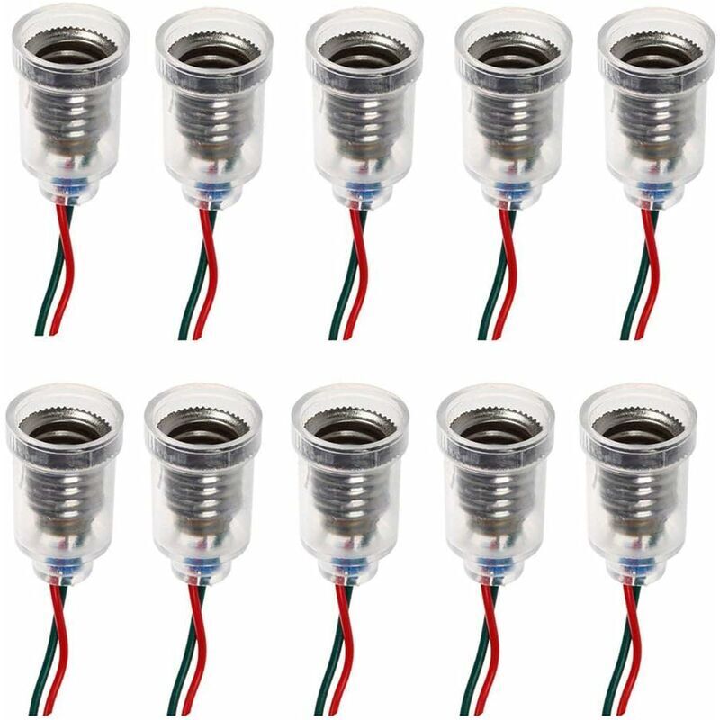 Ersandy - Lampes led E10 Base de vis-à vis de petite bougie Ampoules Mont petites ampoules Porte-lumière de base avec fil Culot Socket pour Home