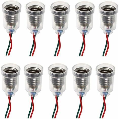 Lampes LED E10 Base de vis-à vis de petite bougie Ampoules Mont petites ampoules Porte-lumière de base avec fil Culot Socket pour Home Expérience Test du circuit électrique Accessoires lumière 20cm