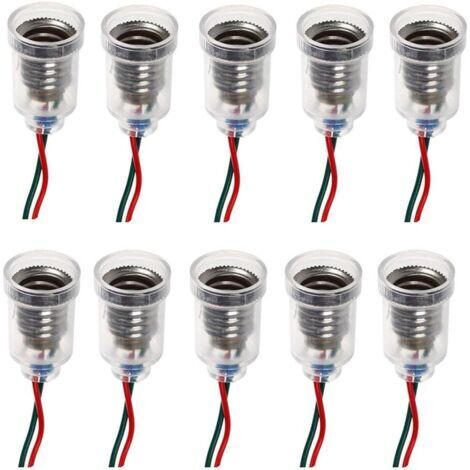 Lampes LED E10 Base de vis-à vis de petite bougie Ampoules Mont petites ampoules Porte-lumière de base avec fil Culot Socket pour Home Expérience Test du circuit électrique Accessoires lumière 20cm