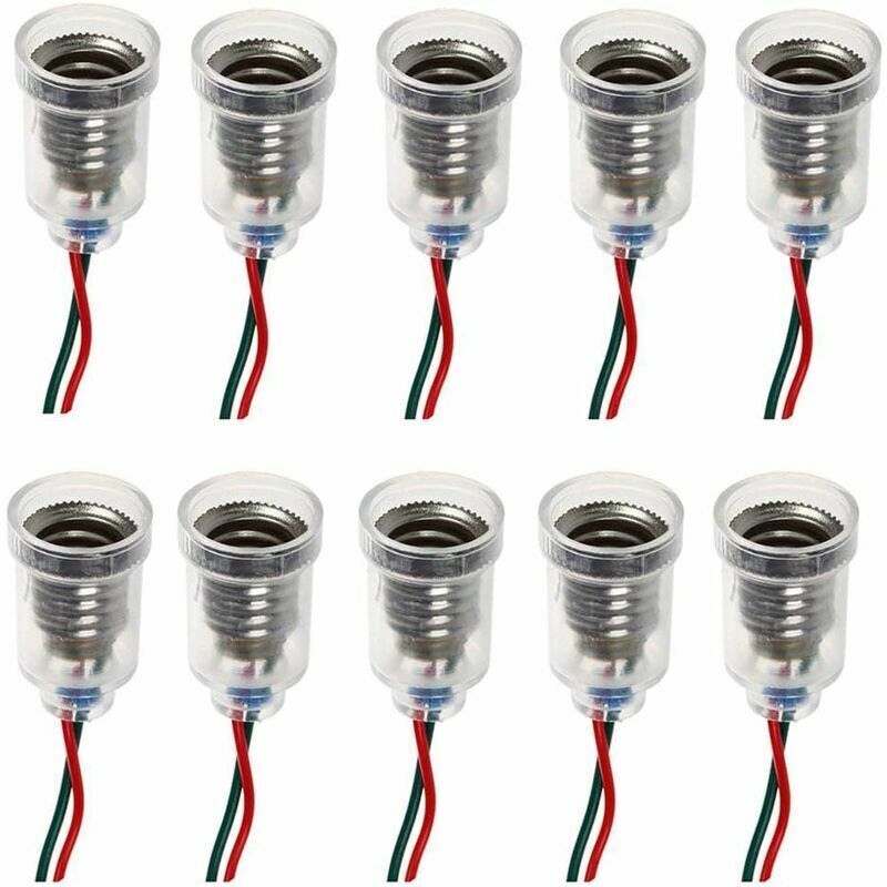 Jalleria - Lampes led E10 Base de vis-à vis de petite bougie Ampoules Mont petites ampoules Porte-lumière de base avec fil Socket pour Home