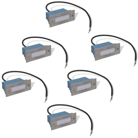 Lampes LED encastrée d'escalier 6 pcs 44x111x56 mm CFW996079
