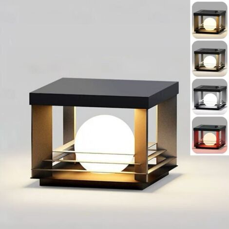 Lampes LED pour poteaux de clôture - Étanche IP65, 4 couleurs, éclairage de cour, convient aux villas et aux clôtures.