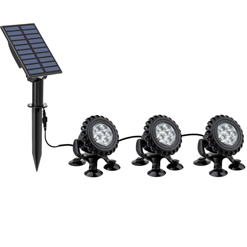 Lampes LED RVB étanches pour bassin, charge solaire, submersible avec tête réglable, matériau ABS, indice IP68, pour réservoirs, piscines, fontaines