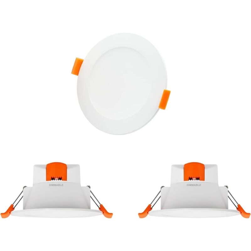 Petite Lampes Spot Encastrable LED Plafond 8W Dimmable Extra Plat 220V pour Salle de Bain et Cuisine Couleur Eclairage Réglable 3000K 4000K 5000K