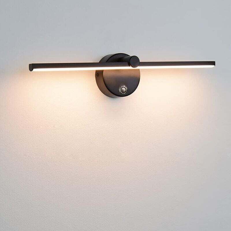 Lampes pour Miroir LED Dimmable avec Interrupteur, Applique Salle de Bain Rotative à 300° LED 8W 4000K Lampe Miroir Salle