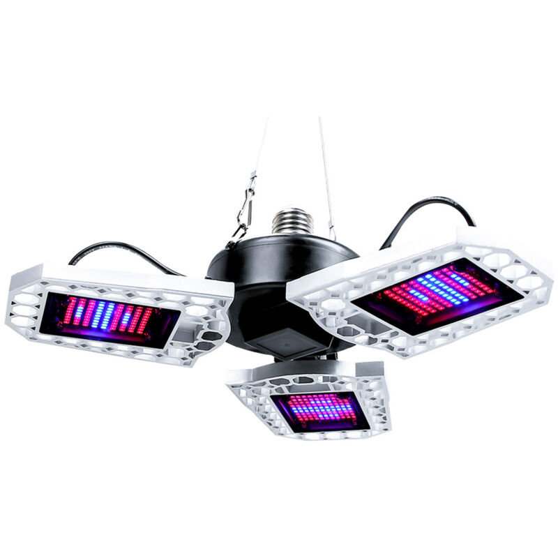Lifcausal - Lampes pour plantes à triple feuille pliables, spectre rouge et bleu, lampes de croissance pour plantes étanches, lampes pour plantes de