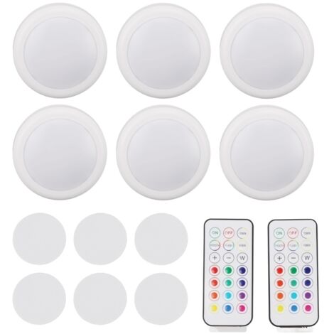 Lampes rondes 13 couleurs lumière chaude avec télécommande pour placard de cuisine