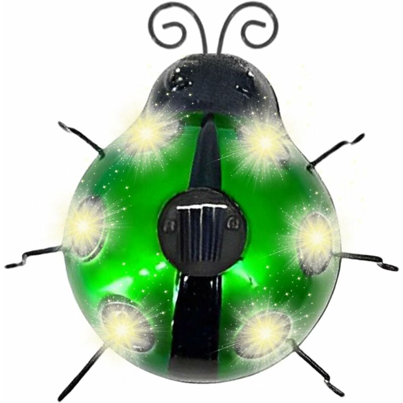 Lampes Solaires Coccinelle Lanternes d'extérieur à énergie solaire Spots solaires étanches à led, projecteur extérieur, appliques murales d'éclairage