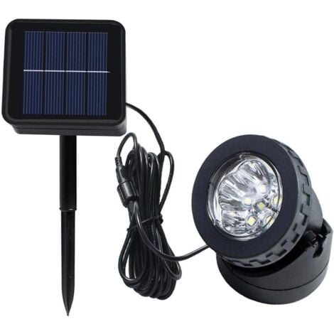 Lampes solaires de bassin, 6 LED sous-marines Spots de paysage sous-marins Spots solaires étanches pour fontaine de jardin piscine extérieure (blanc)