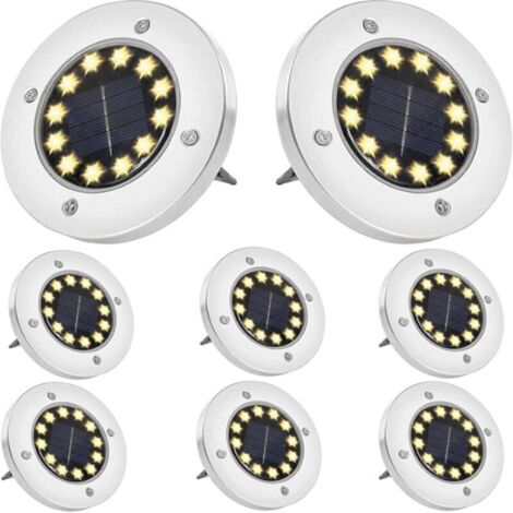 Lampes solaires de jardin extérieur 12 LED Lampes solaires de jardin extérieures Lampes solaires étanches Jardin extérieur Patio Allée Pelouse.
