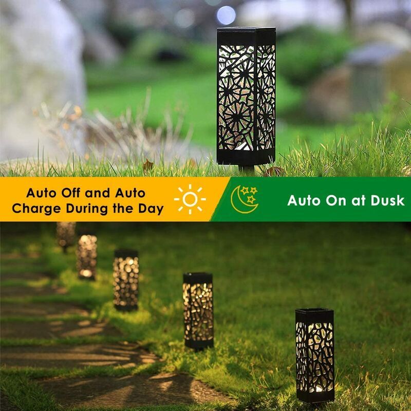 Lampes Solaires De Jardin Extérieures Au Sol, BR-Life Lampes De Paysage Imperméables Extérieures Lampes De Jardin Sans Fil Décoration LED Lampes