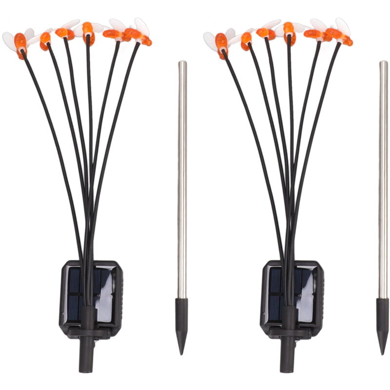 Feiyue - Lampes solaires de jardin IP65 étanches 6 têtes lumineuses décoratives en forme d'abeille pour pelouse extérieure, mariage, patio