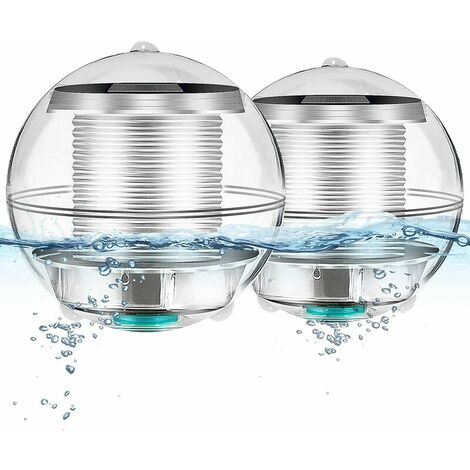 Lampes solaires de piscine, lampes solaires flottantes à couleurs variables pour piscines, boules lumineuses pour piscines, bains à remous, fontaines et accessoires de piscine au sol (2 ensembles)