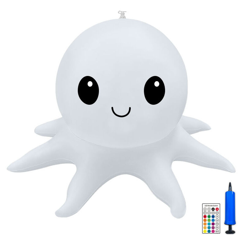 Lampes solaires de piscine, lumières gonflables télécommandées, lumières de piscine flottantes en poulpe 16 couleurs WRGB, étanche IP68 de haute