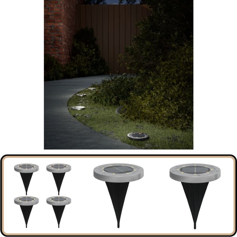 Lampes solaires de sol et piquets de sol extérieur 4 pcs - Lampe Solaire - Éclairage Solaire - Lampadaire Solaire - Luminaire Extérieur - Décoration