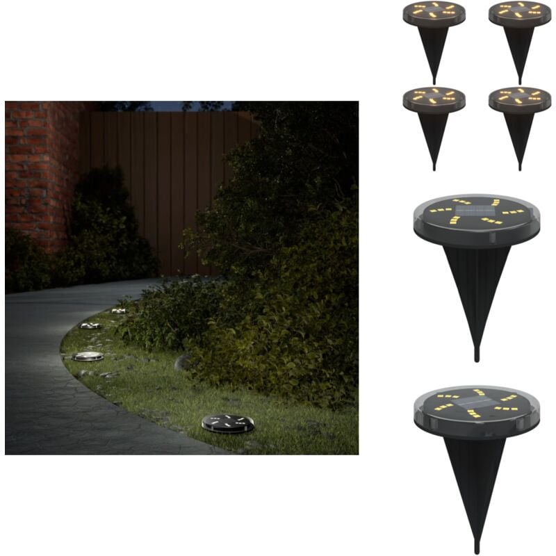 Lampes solaires de sol et piquets de sol extérieur 4 pcs - Lampe Solaire Exterieur - Éclairage Solaire Jardin - Lumieres Solaires Exterieure