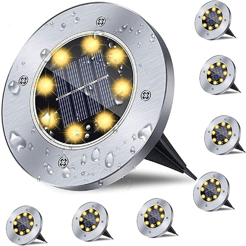 Lampes solaires de sol, lampes solaires de jardin étanches, lampes de jardin extérieures améliorées, lampes de sol lumineuses, lampes de paysage pour