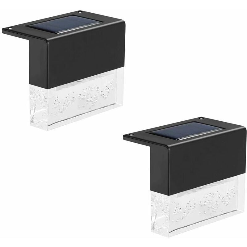 Lampes solaires de terrasse, lampes solaires à led pour escaliers, clôtures, balustrades, super lumineuses 10 lumens, 2 modes d'éclairage, changement