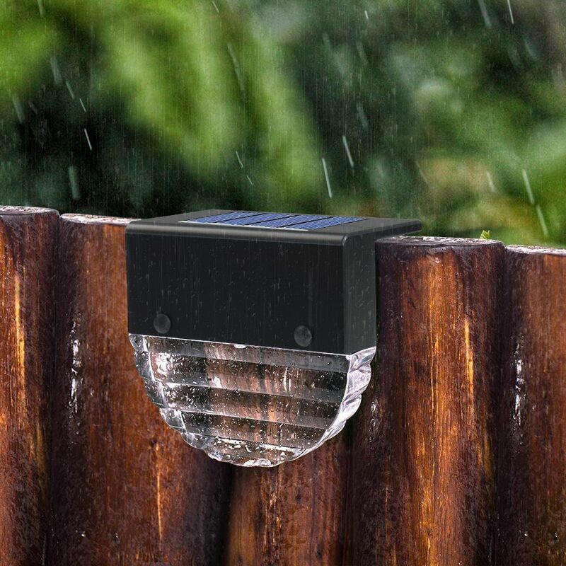 Lampes solaires de terrasse, lanterne de clôture à LED sans fil, capteur de lumière extérieur intelligent, lumière de sécurité étanche IP55 avec